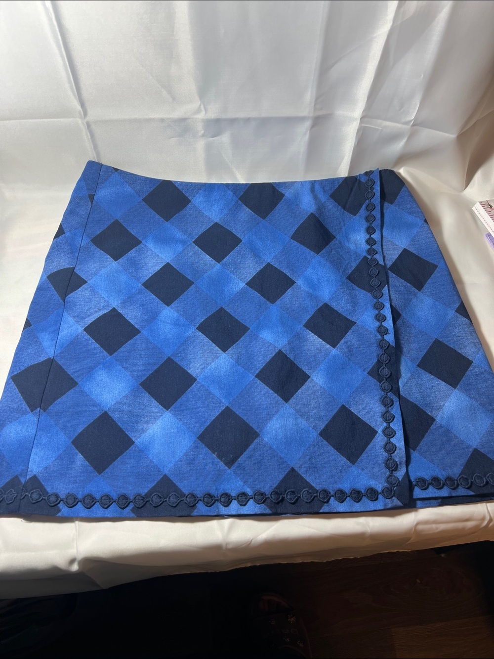 crown & ivy Blue Check Mini Skirt